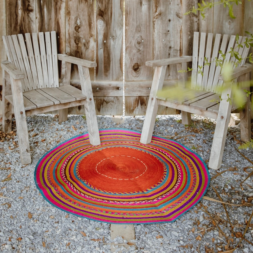 Alfombra de palma MULTICOLOR