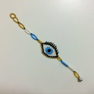 Pulsera chaquira ojo turco