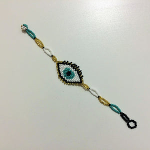 Pulsera chaquira ojo turco