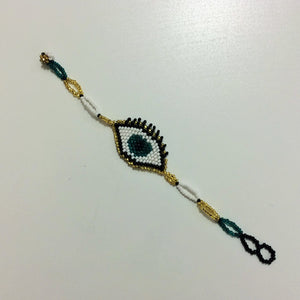 Pulsera chaquira ojo turco