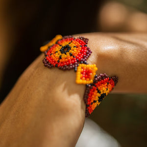 Pulsera chaquira flores